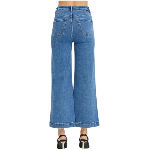 K22  Risen Jeans High Rise Ankle Wide Leg - Picture 2 of 2